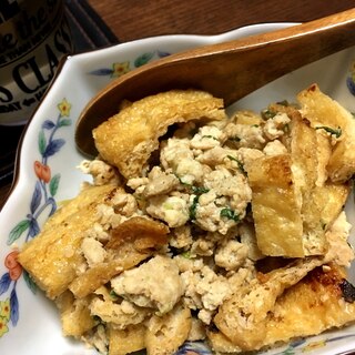 【糖質オフ】豆腐&とりみんちと油揚げの簡単炒め☆